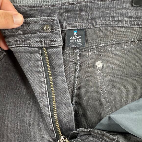Kuhl Thermik Jeans 35X32 Stonewash Black Articulated Denim Stretch Casual - Picture 4 of 10